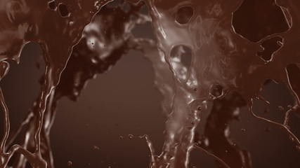 Poster - Splash of Hot Chocolate. Slow motion.