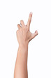 © RAYBON - Girl's hand gestures showing person view isolated