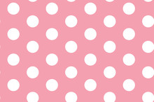 Big White Polka Dots On Pink Background Seamless Pattern