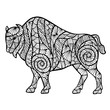 Zentangle stylized buffalo