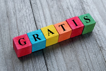 Word Gratis On Colorful Wooden Cubes