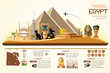 Info graphics travel and landmark egypt template design. Concept Vector Illustration