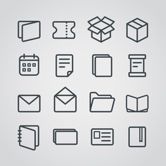 Aufkleber - Different paper stuff vector icons collection