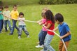 © WavebreakmediaMicro - Cute pupils playing tug of war on the grass outside