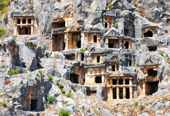 Wall Mural - Ancient rock-cut tombs in Myra, Demre, Turkey