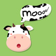 cute cow head saying 