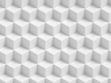 Abstract White 3D Geometric Cubes Background - Seamless Pattern
