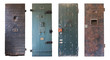 Collection of four old prison doors