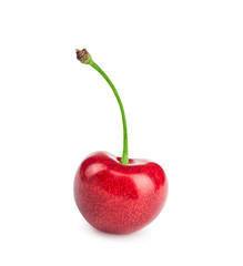 Poster - Heart shaped cherry berry isolated on white background cutout