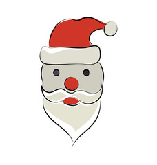 Canvas Print - Santa Face Colored Sketchy Vector Icon
