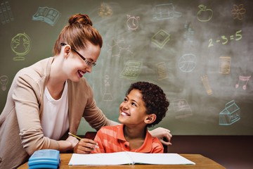 Poster - Composite image of school doodles