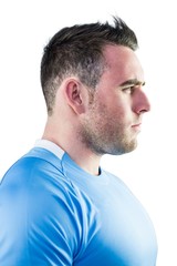 Wall Mural - Tough rugby player looking away