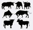 Bull animal silhouettes