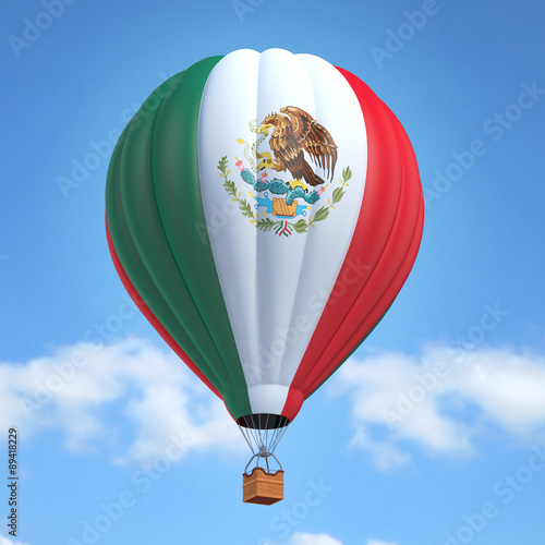 Hot air balloon with Mexican flag Stock Illustration Adobe Stock