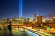New York City skyline and the Towers of Lights (Tribute in Light)