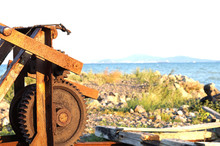 Old Rusty Winch On The Beach