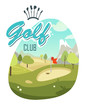 © monamonash - Beautiful landscape. Golf Club. Poster for sport. Beautiful sunn