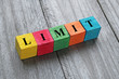 word limit on colorful wooden cubes