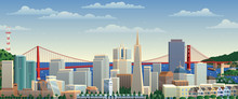 San Francisco / San Francisco Cityscape. No Transparency Used. Basic (linear) Gradients. 