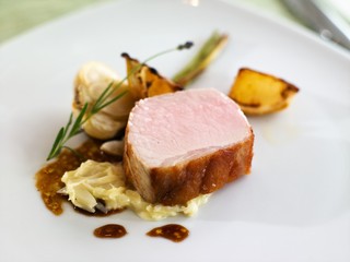 Wall Mural - Pork fillet with lavender and garlic