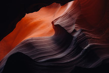 Sunlight Waves Over Sandstone In A Slot Canyon