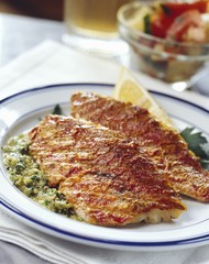 Wall Mural - Red mullet with walnut and parsley pesto