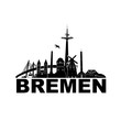 Bremen Logo Skyline Scherenschnitt Vorlage Piktogramm Umriss Vektor