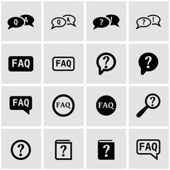 Wall Mural - vector black faq icon set