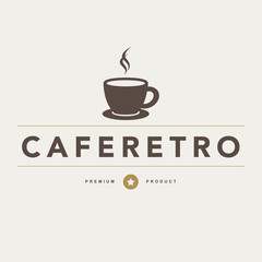 Wall Mural - set of vintage coffee badges and labels.eps10