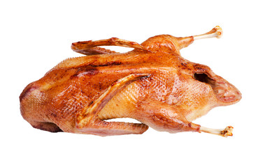 roast duck, isolated on a white background