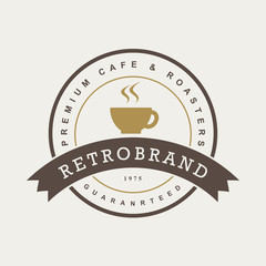 Wall Mural - set of vintage coffee badges and labels.eps10