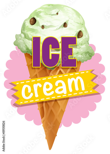 Fototapeta na wymiar Cone of ice cream