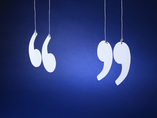 quotation marks inverted commas - Stock Image