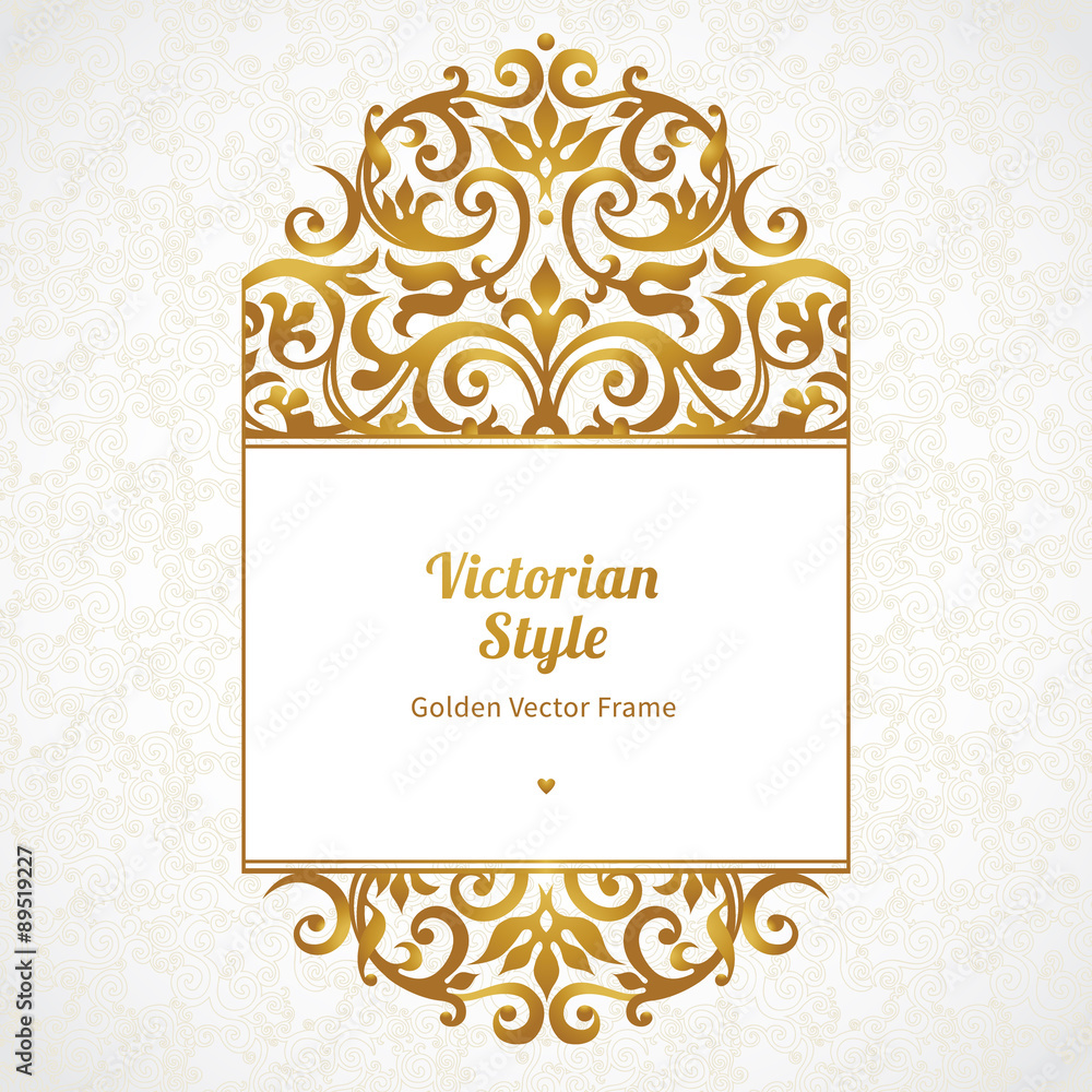 Vector decorative frame in Victorian style. Stock Vector | Adobe Stock