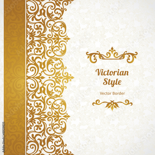 Fotomural Vector ornate seamless border in Victorian style.