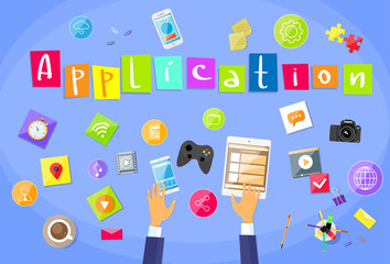 Application Development Concept Mobile Smart Phone Tablet