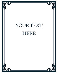 Wall Mural - simple vector line border frame isolated illustration