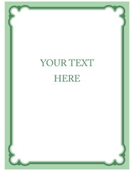 Wall Mural - simple mint vector line border frame isolated illustration