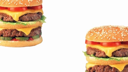 Wall Mural - Two double cheeseburgers