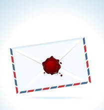 Illustration Of The Closed Letter Fastened By Red Sealing Wax