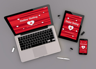 Canvas Print - responsive design online dating website zenith view
