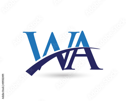 WA Logo Letter Swoosh Stock Vector | Adobe Stock