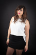 © chris_b_paris - Beautiful woman doing different expressions in different sets of clothes: suspicion