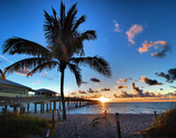 Fototapeta  - Pier Sunrise / Sunrise at Dania Beach in south Florida