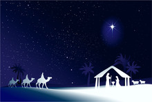 Christmas Nativity Scene With Holy Family 