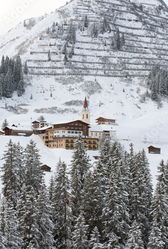 Obraz w ramie The picturesque alpine village of Warth, Austria