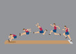 Long Jump in Action Sequential Vector Icons