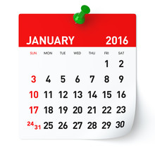 January 2016 - Calendar.