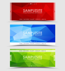 Set of geometric polygonal banner