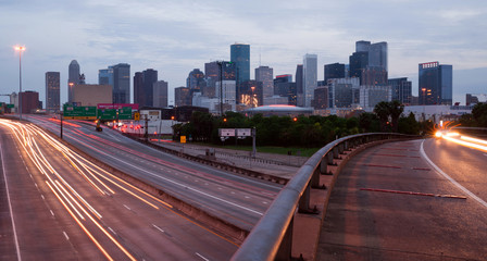 Wall Mural - Houston Texas Downtown City Skyline Urban Landscape Highway Over